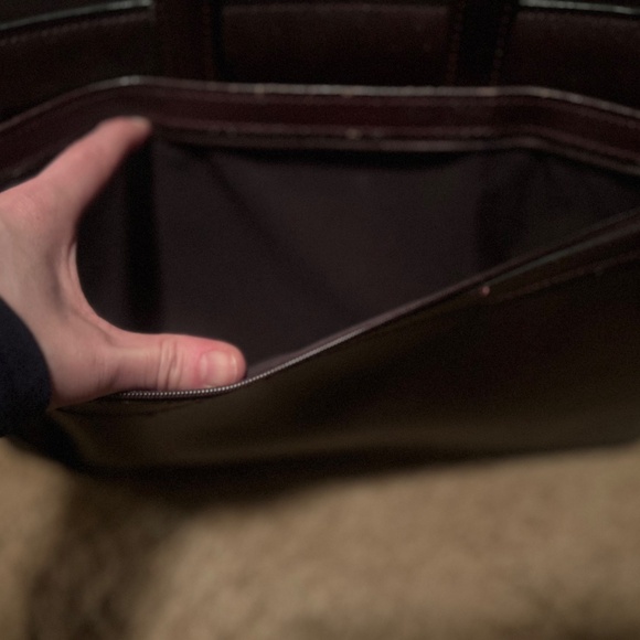 Deep maroon/brown briefcase - Picture 3 of 12
